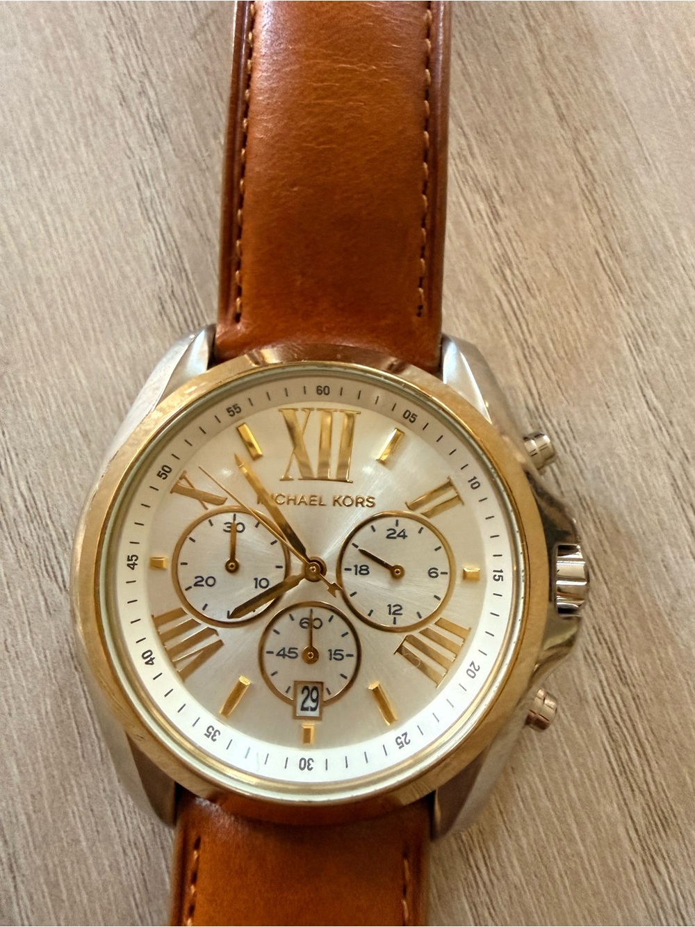 Michael Kors watch collection! Brown Leather & Two-Tone Gold/Silver Watch Trio - Picture 4 of 8